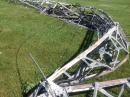 The 200 foot tower downed by an EF-0 tornado at W3LPL. [Frank Donovan, W3LPL, photo]